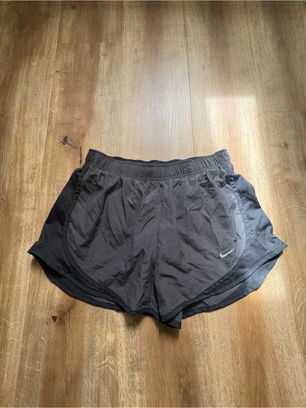 Nike Women's Black Athletic Running Shorts with Reflective Swoosh